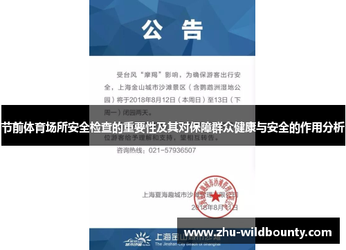 节前体育场所安全检查的重要性及其对保障群众健康与安全的作用分析