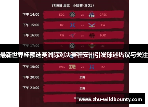 最新世界杯预选赛洲际对决赛程安排引发球迷热议与关注